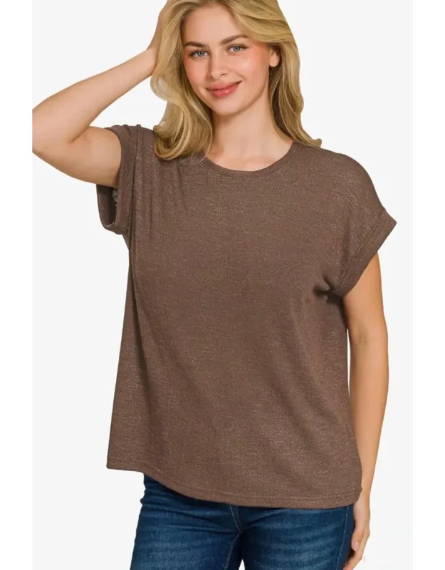 Slub Rolled Sleeve Tee