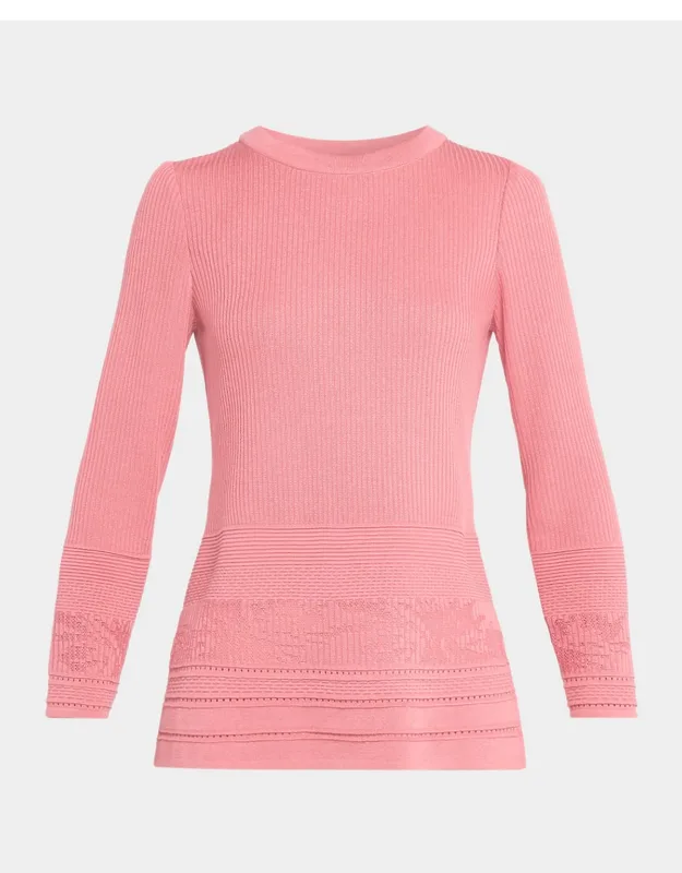 Pointelle Knit Ribbed Tunic