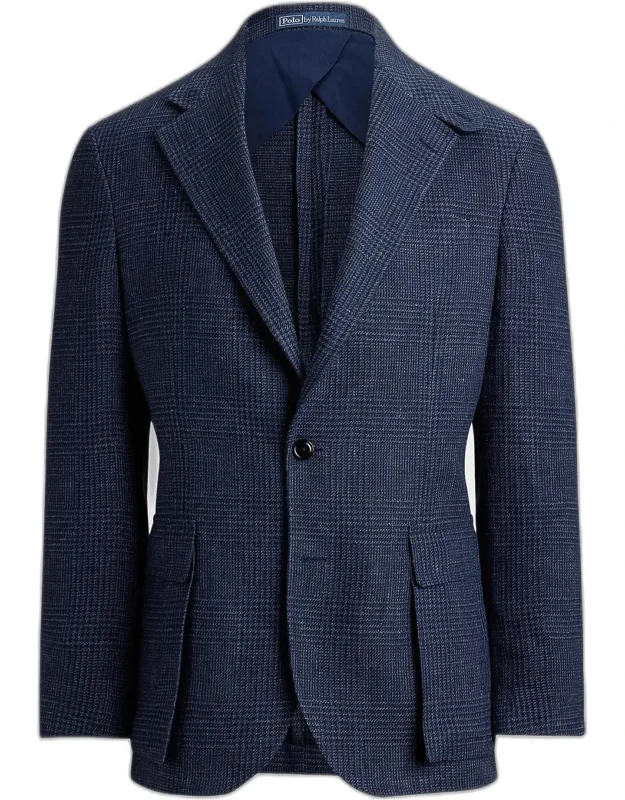 Glen Checked Linen Blazer