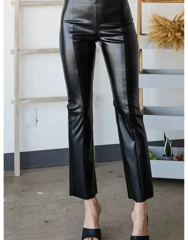 Straight Leg Faux Leather Pants
