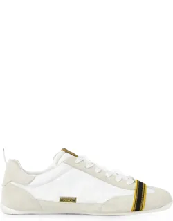 White Leather And Suede Low-top Sneakers