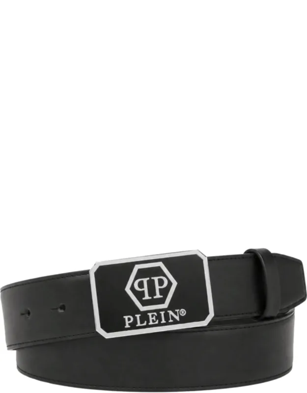 Leather Belt - Smooth Leather & Rectangular Metal Buckle