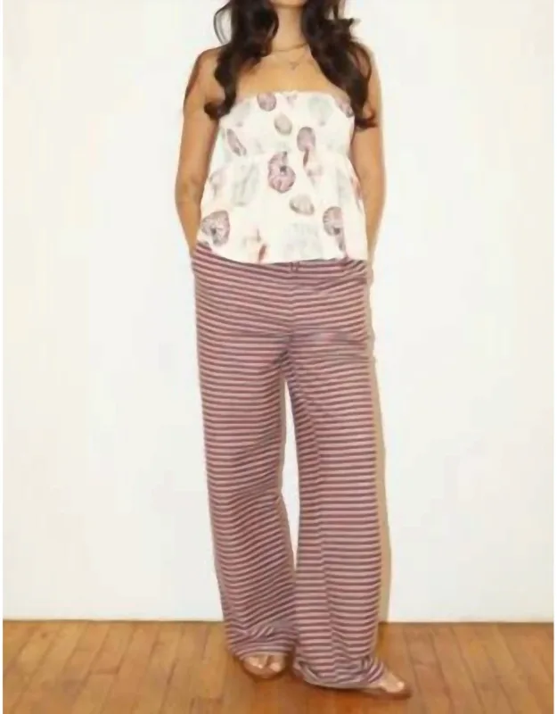 Dylan Stripe Knit Wide Leg Pants