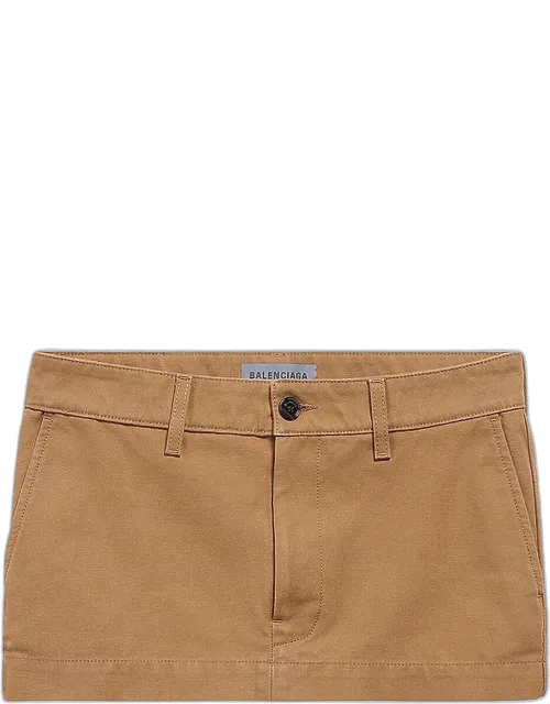 Cotton Canvas Mini Skirt
