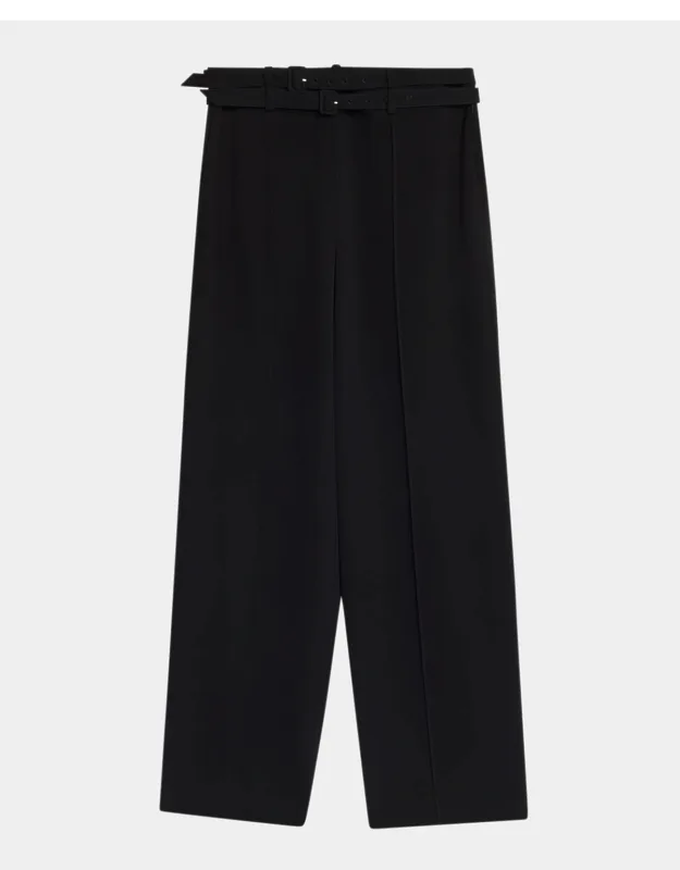 Double Belted Wide-leg Pants
