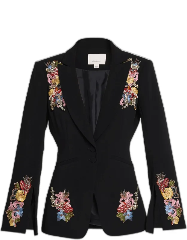 Floral Peak-lapel Blazer