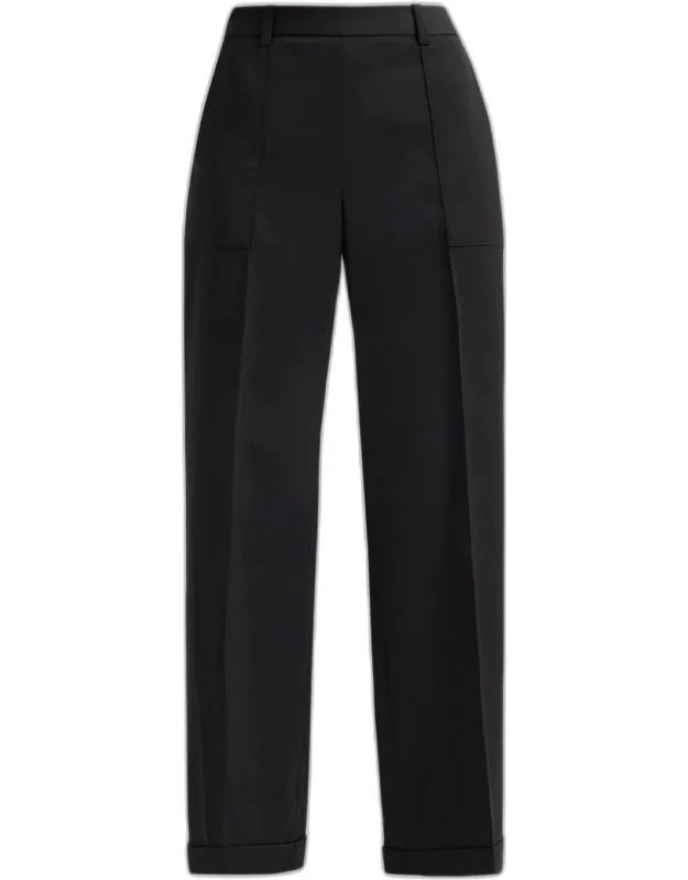 Pleated-front Straight-leg Pants