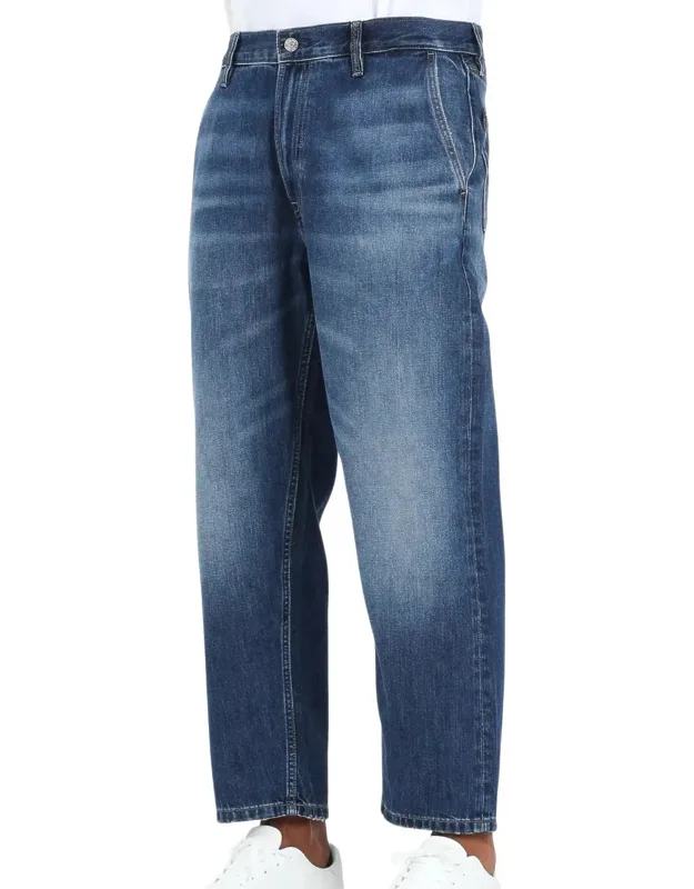 Cotton-blend Tapered Jeans