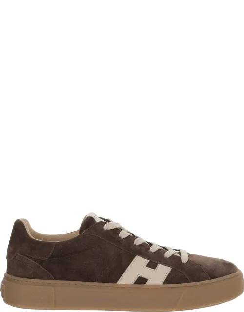 Low-top Suede Sneakers With Logo Detail And Chunky Sole