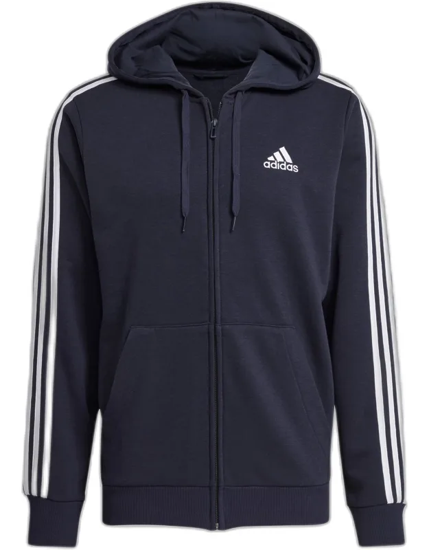 Essentials French Terry 3-stripes Full-zip Hoodie