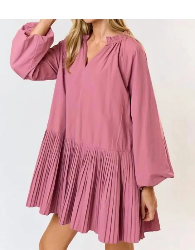 Pleated Mini Dress