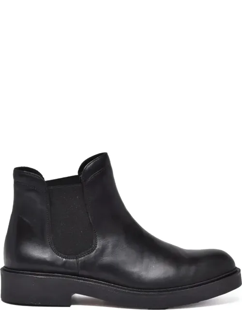 Leather Rubber Ankle Boots