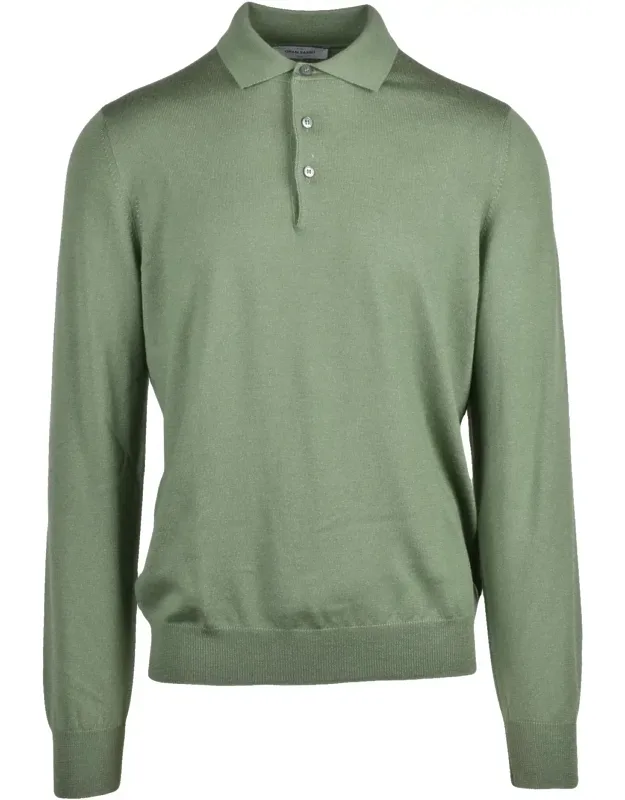 Polo Sweater With Classic Collar And Three-button Placket