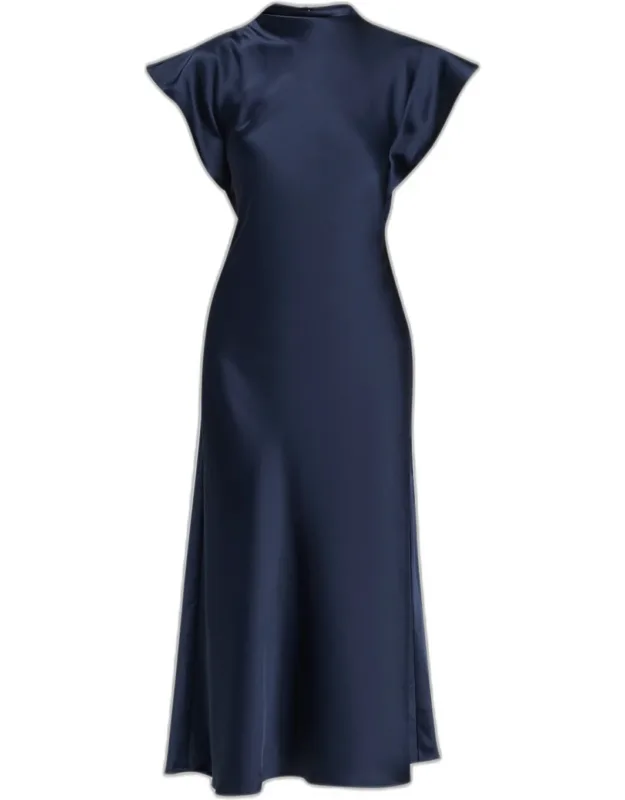 Adrien Satin Midi Dress
