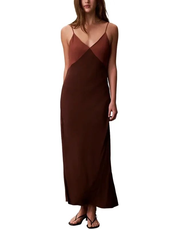 Twill Maxi Slip Dress