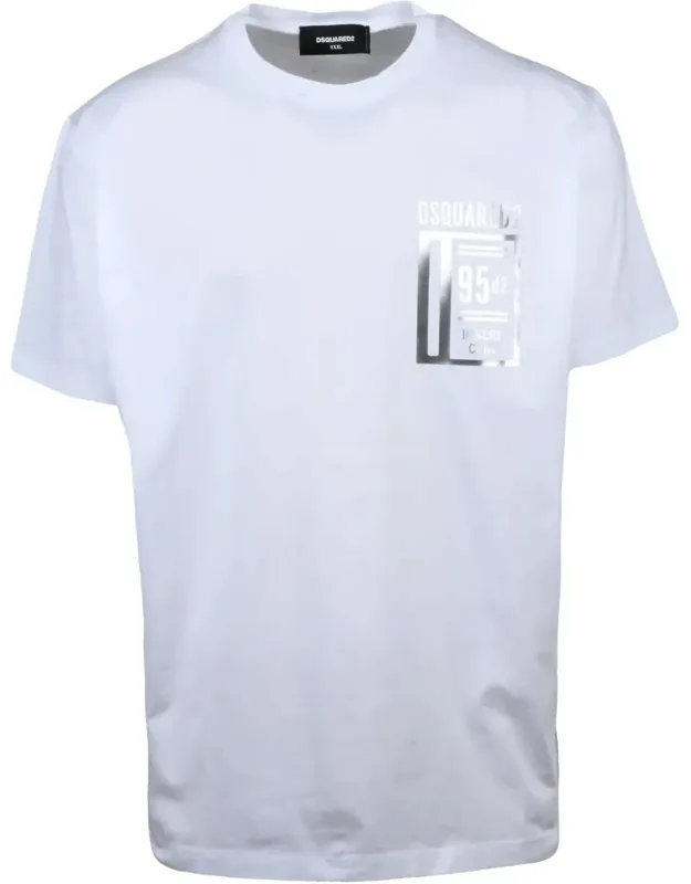 Classic Crew Neck Cotton T-shirt With Metallic Detail