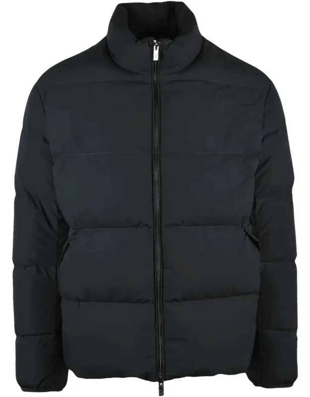Quilted Down Jacket With Zip Closure