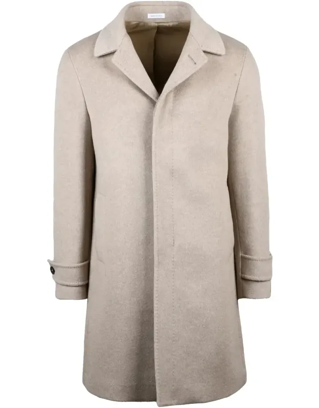 Tailored Cashmere Coat With Button Closure And Notched Collar