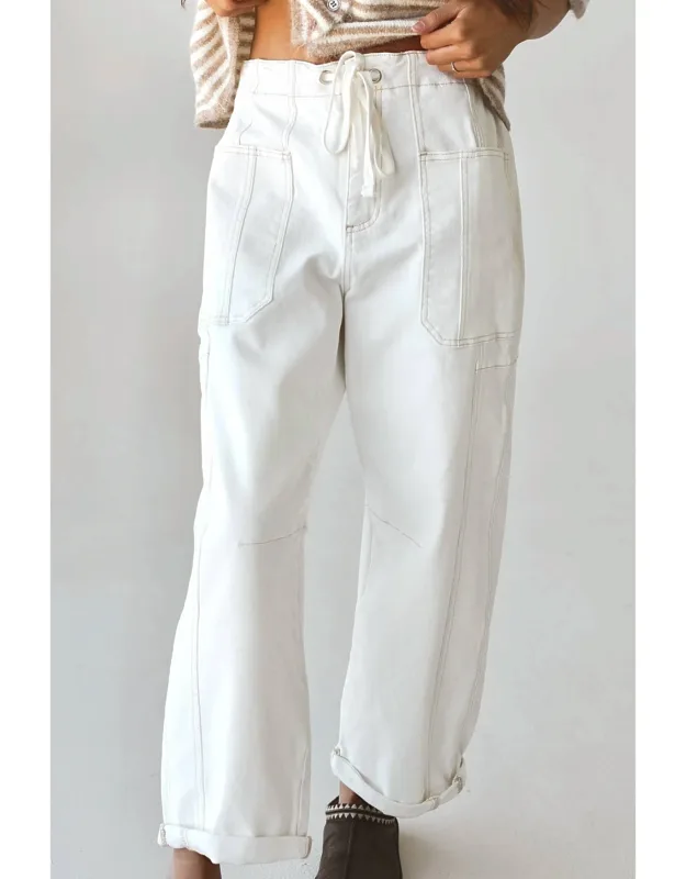 High-rise Barrel Leg Cargo Pants