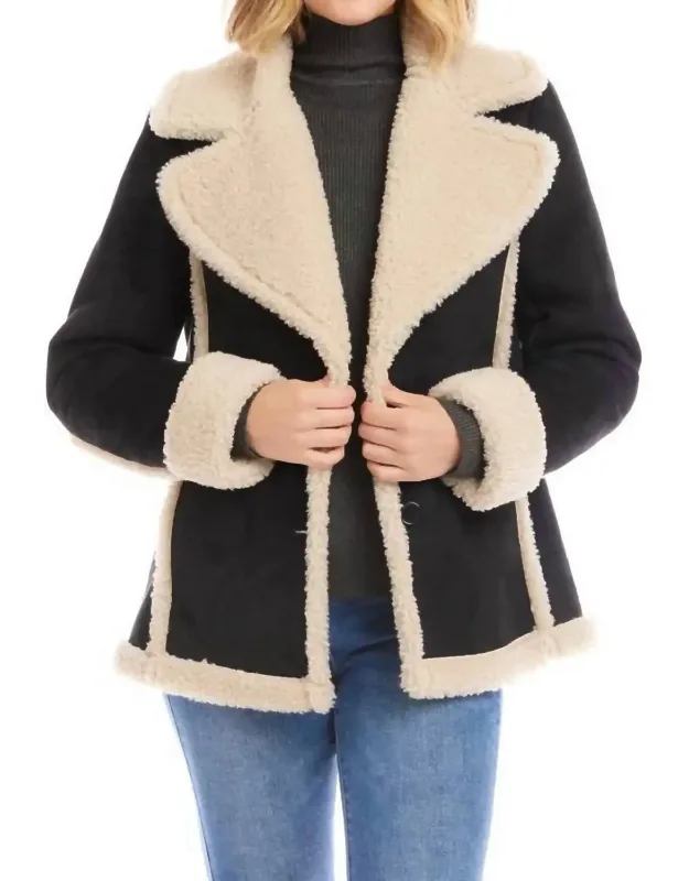 Faux Suede Shearling Jacket