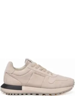 Leather Contrast-heel Sneakers