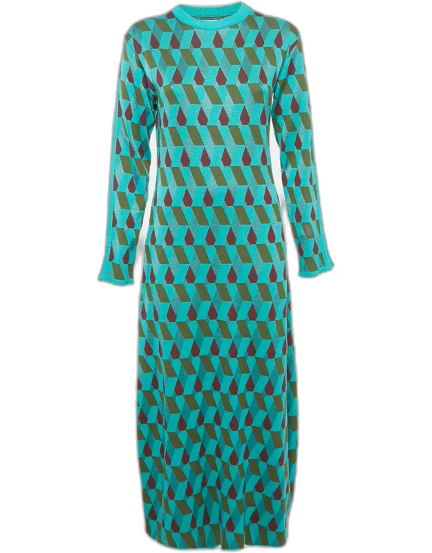 Diamond Jacquard Knit Leisure Dress