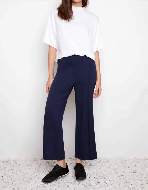 Wide Leg Pintuck Cropped Pants