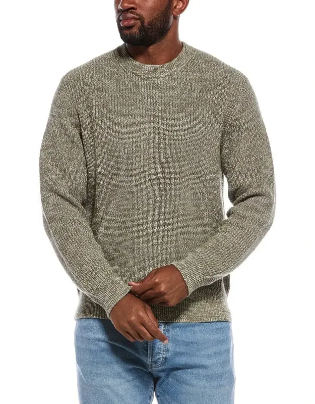 Marled Shaker Stitch Crewneck Sweater