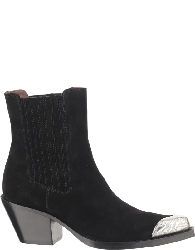Pointed-toe Suede Ankle Boots