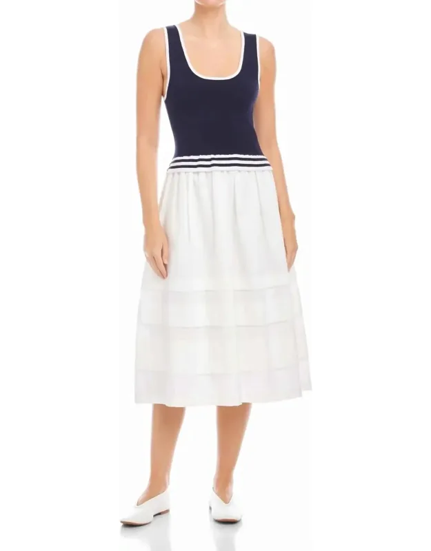 Contrast Midi Dress