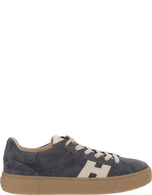 Suede Low-top Sneakers With Chunky Rubber Sole And Logo Detail