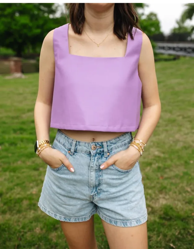 Manning Vegan Leather Cropped Tank Top