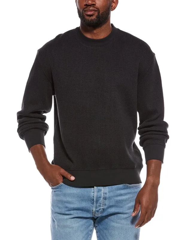 Waffle Knit Crewneck Sweatshirt