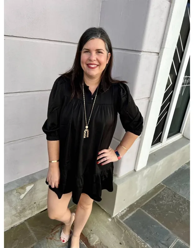 Satin Collared Dress