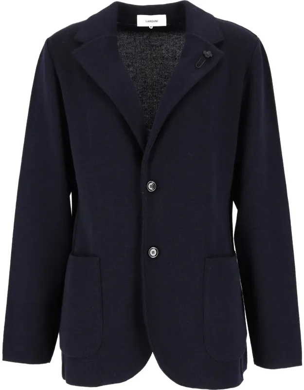 Wool Tailored Knit Blazer