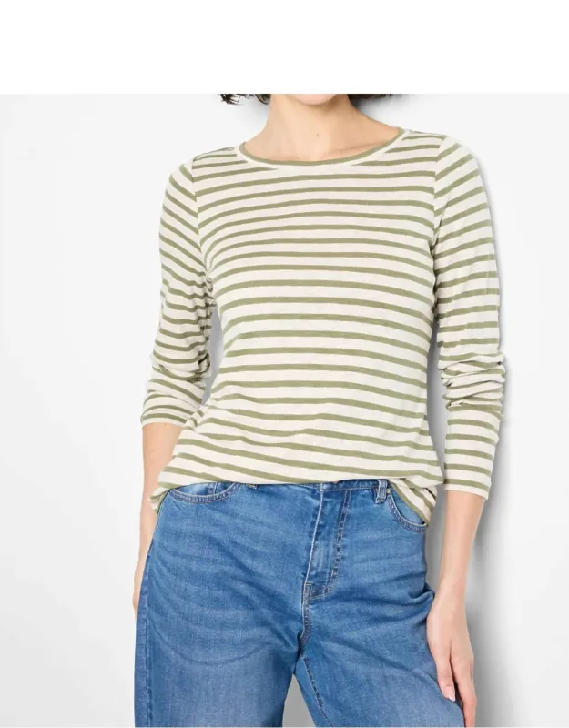 Stripe Boatneck Long Sleeve Tee