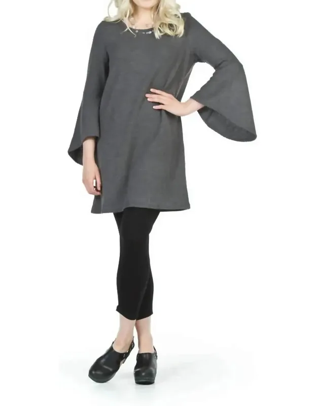 Bell Sleeve Ribbed Sweater Dress