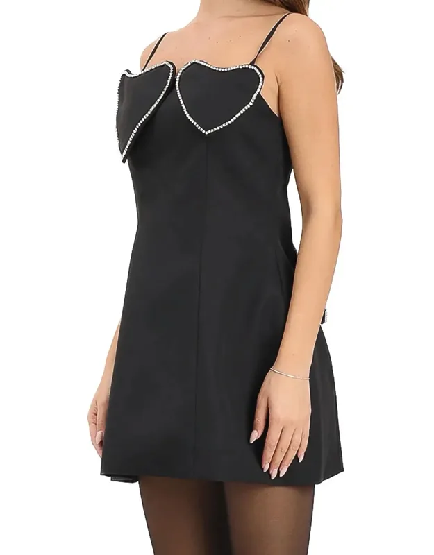 Flared Bustier Dress With Rhinestone Embellishments