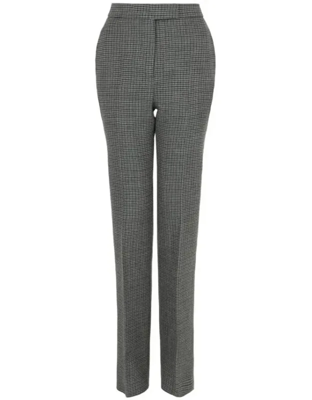 Houndstooth Wool Trousers