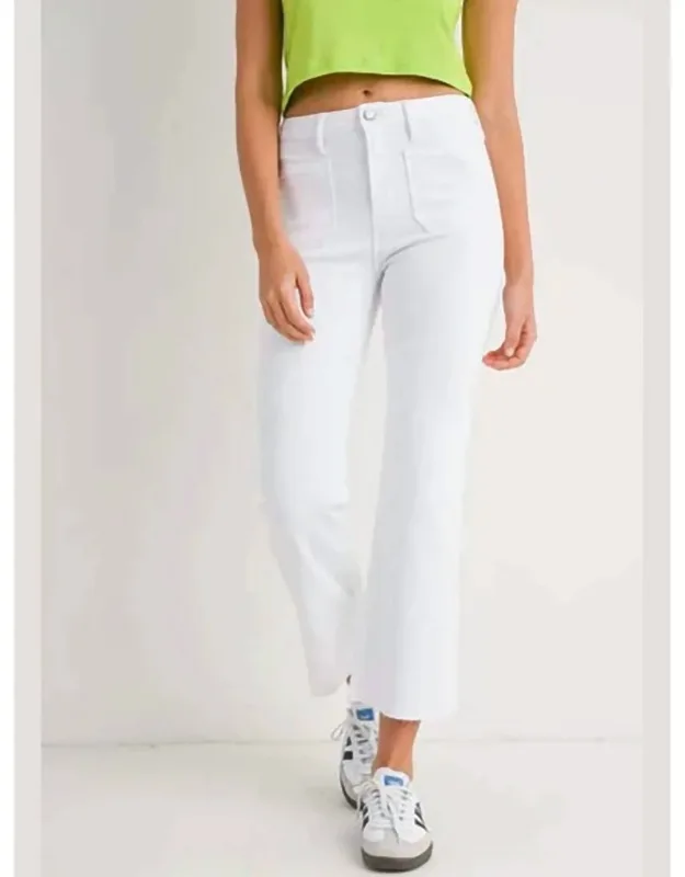 Patch Pocket Cropped Flare Jeans