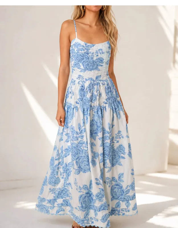 Coastal Blooms Maxi Dress