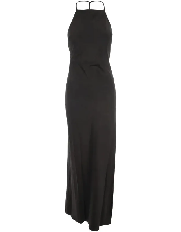Halter Satin Maxi Dress