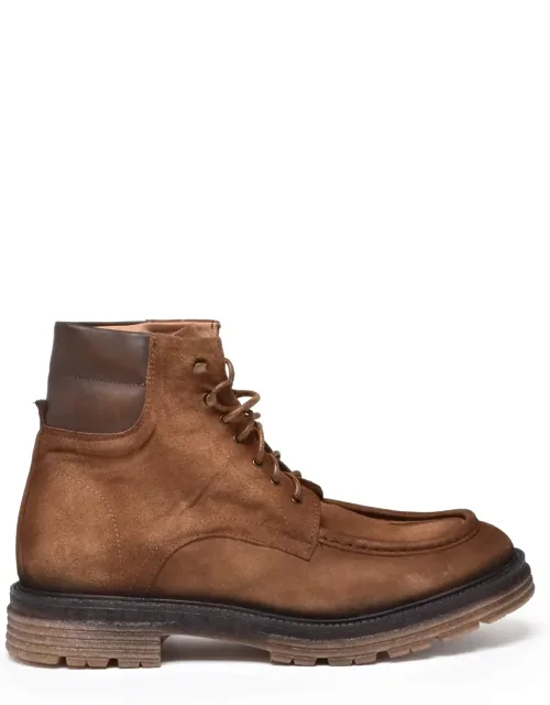 Suede Lace-up Ankle Boots