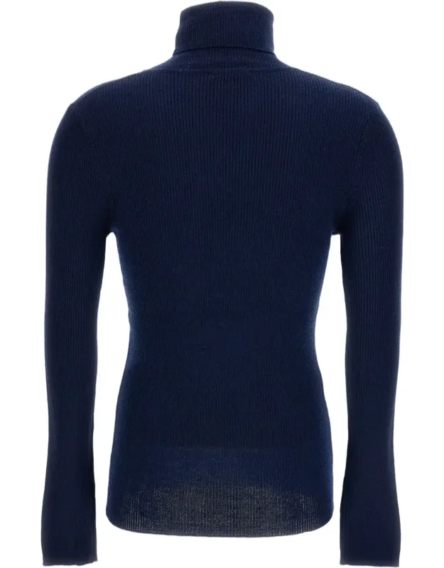 Ribbed Fitted Turtleneck Sweater