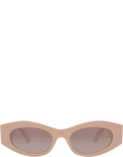 Brown Gradient Grey Mirror Silver Cat Eye Sunglasses