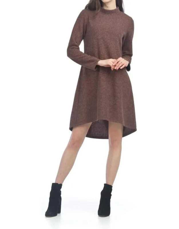 Mock Neck High Low Sweater Dress