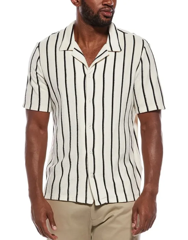 Textured Knit Camp Collar Shirt