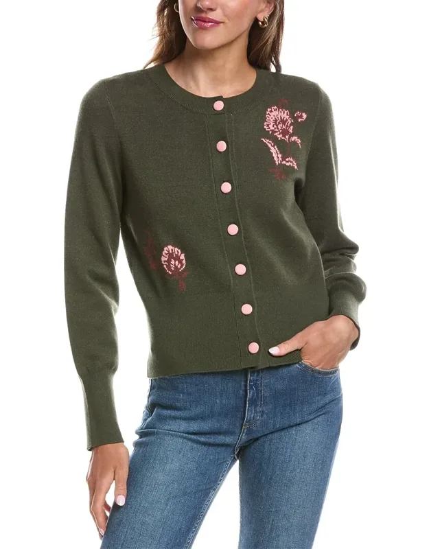 Crewneck Ribbed Hem Cardigan