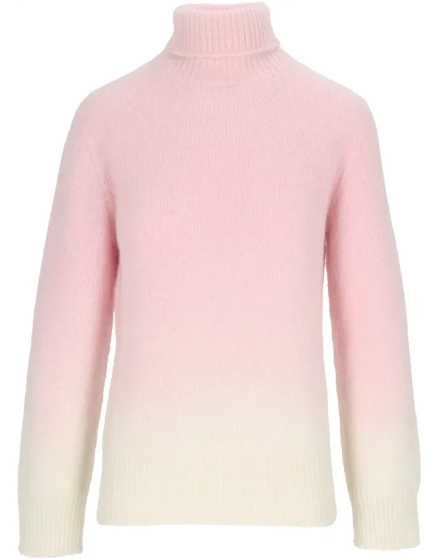 Gradient Seamless Turtleneck Sweater