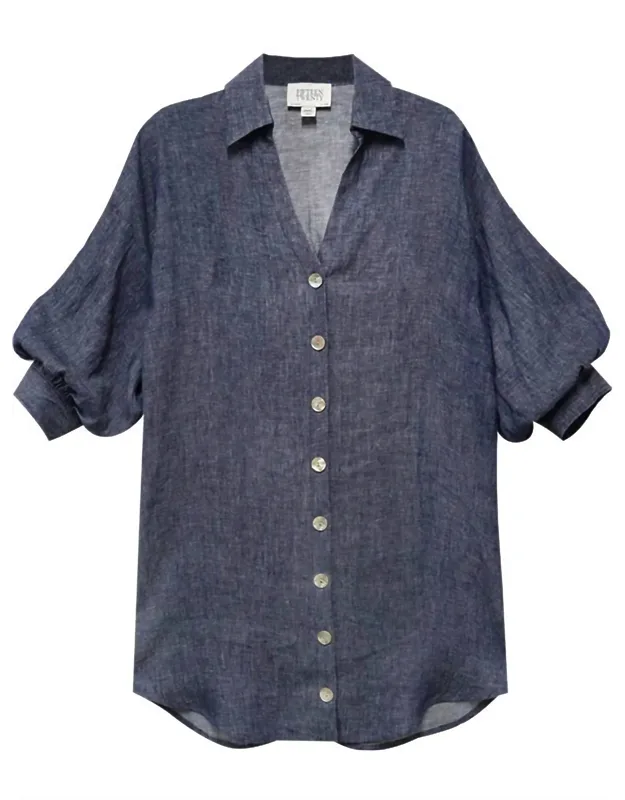 Phoebe Lantern Sleeve Shirtdress